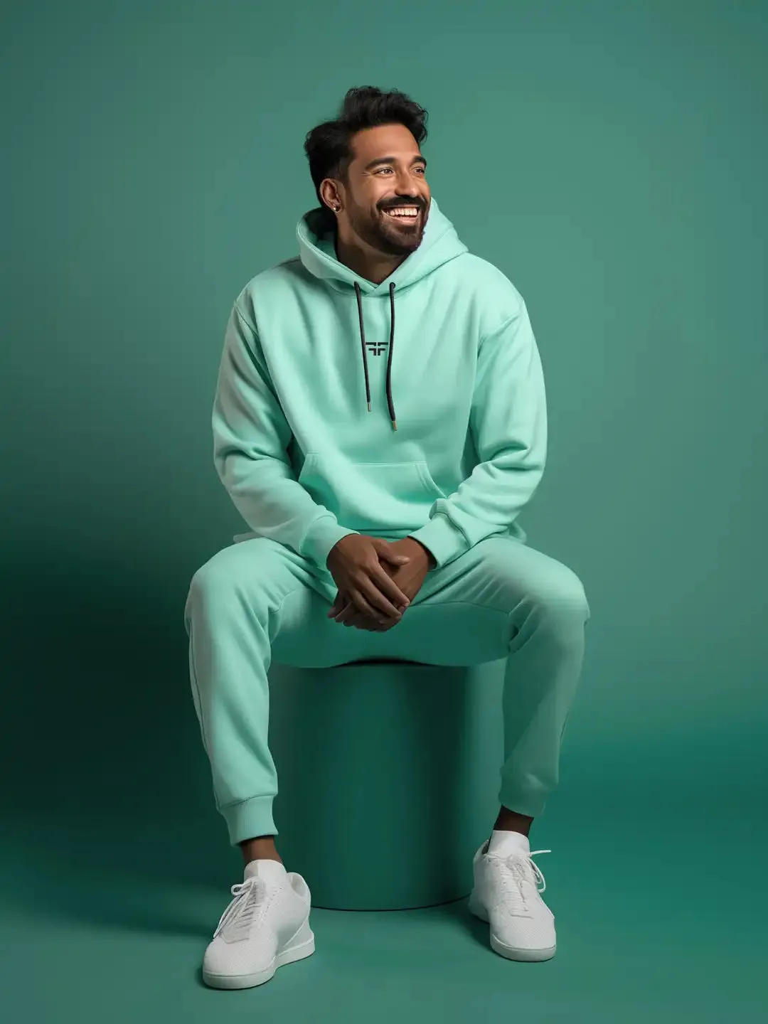 || MINT GREEN THERMAL CO-ORD SET (HOODIE AND JOGGER COMBO) ||