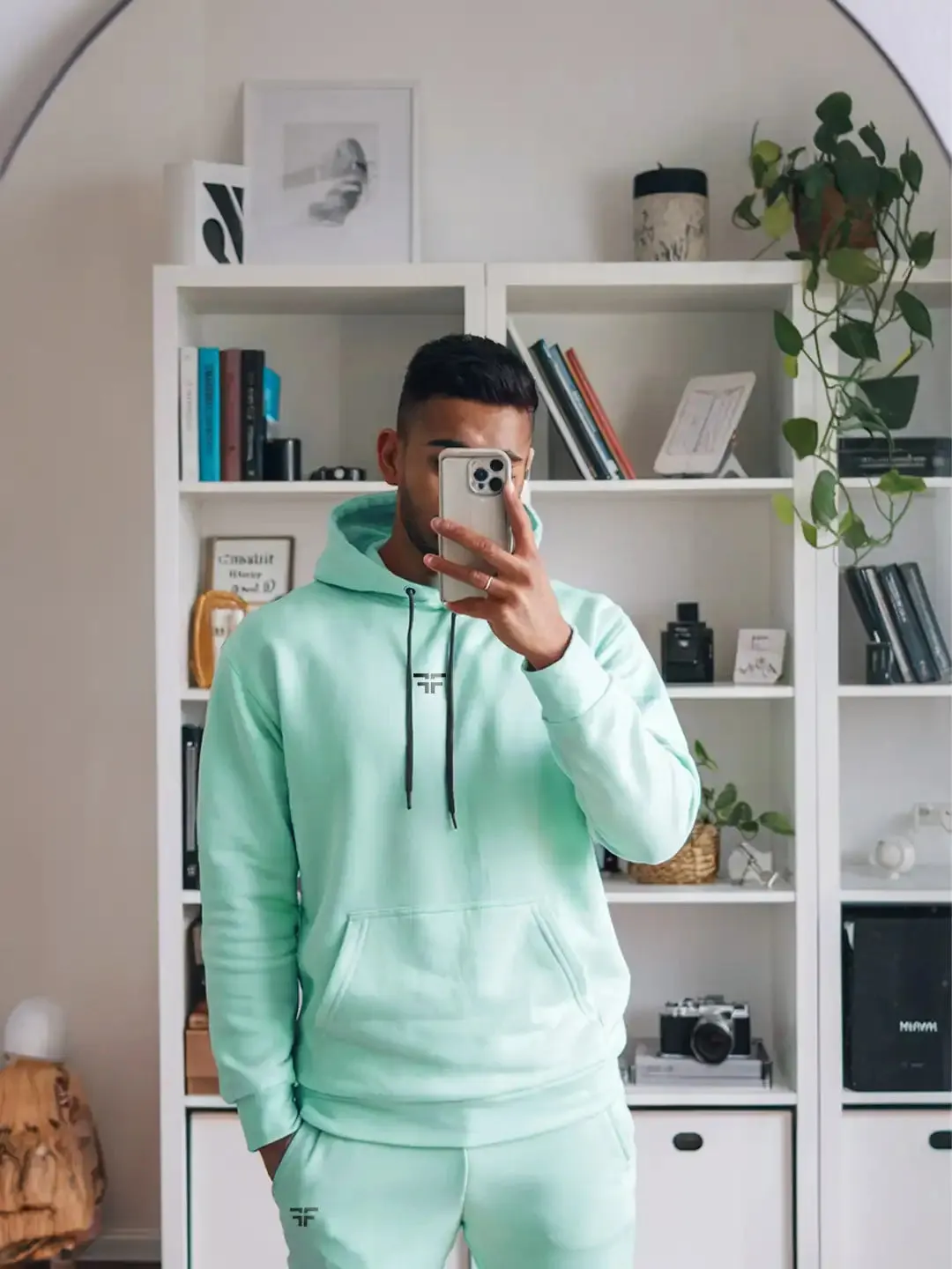 || MINT GREEN THERMAL CO-ORD SET (HOODIE AND JOGGER COMBO) ||
