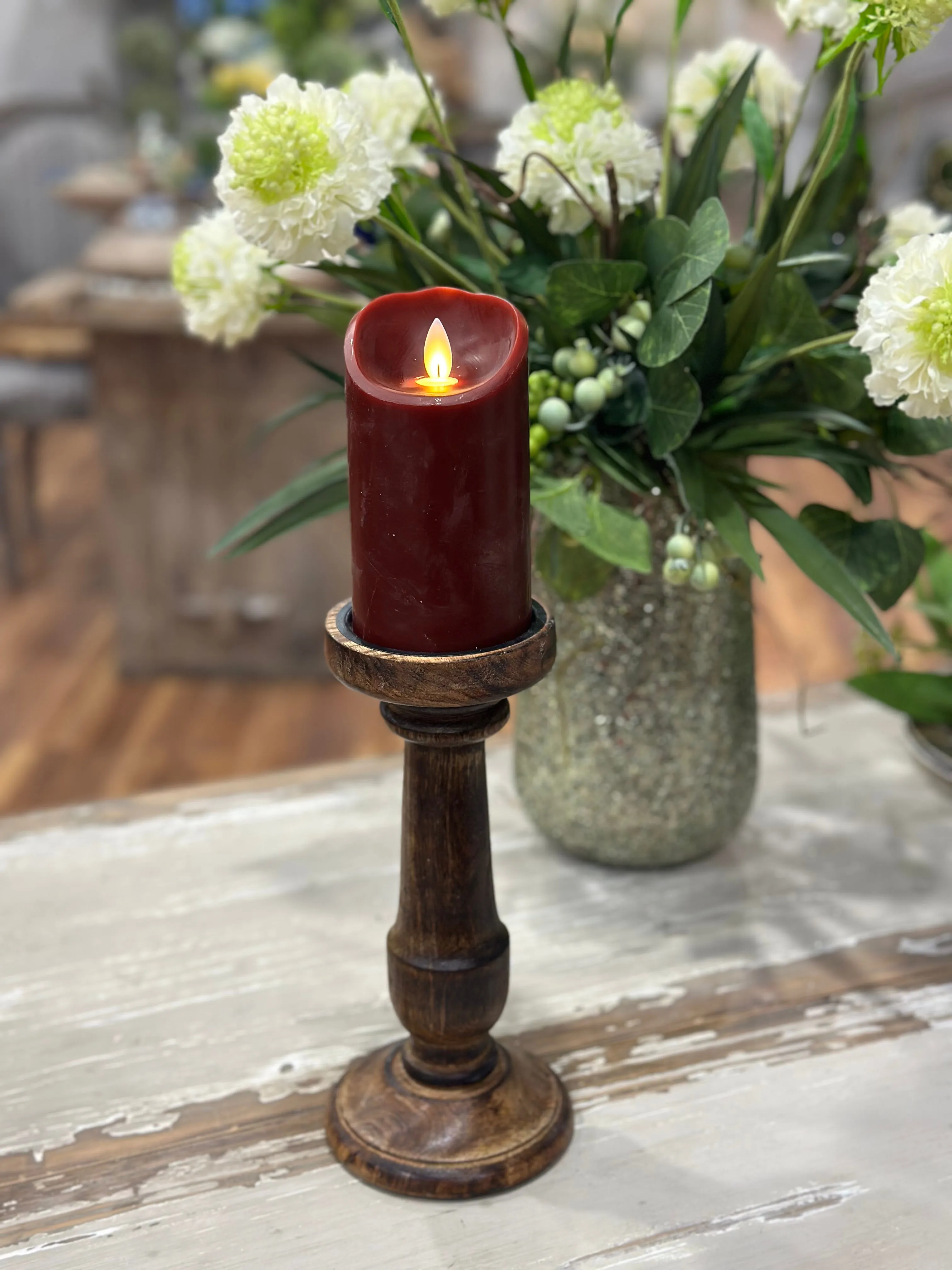 10" Wooden Candle Holder