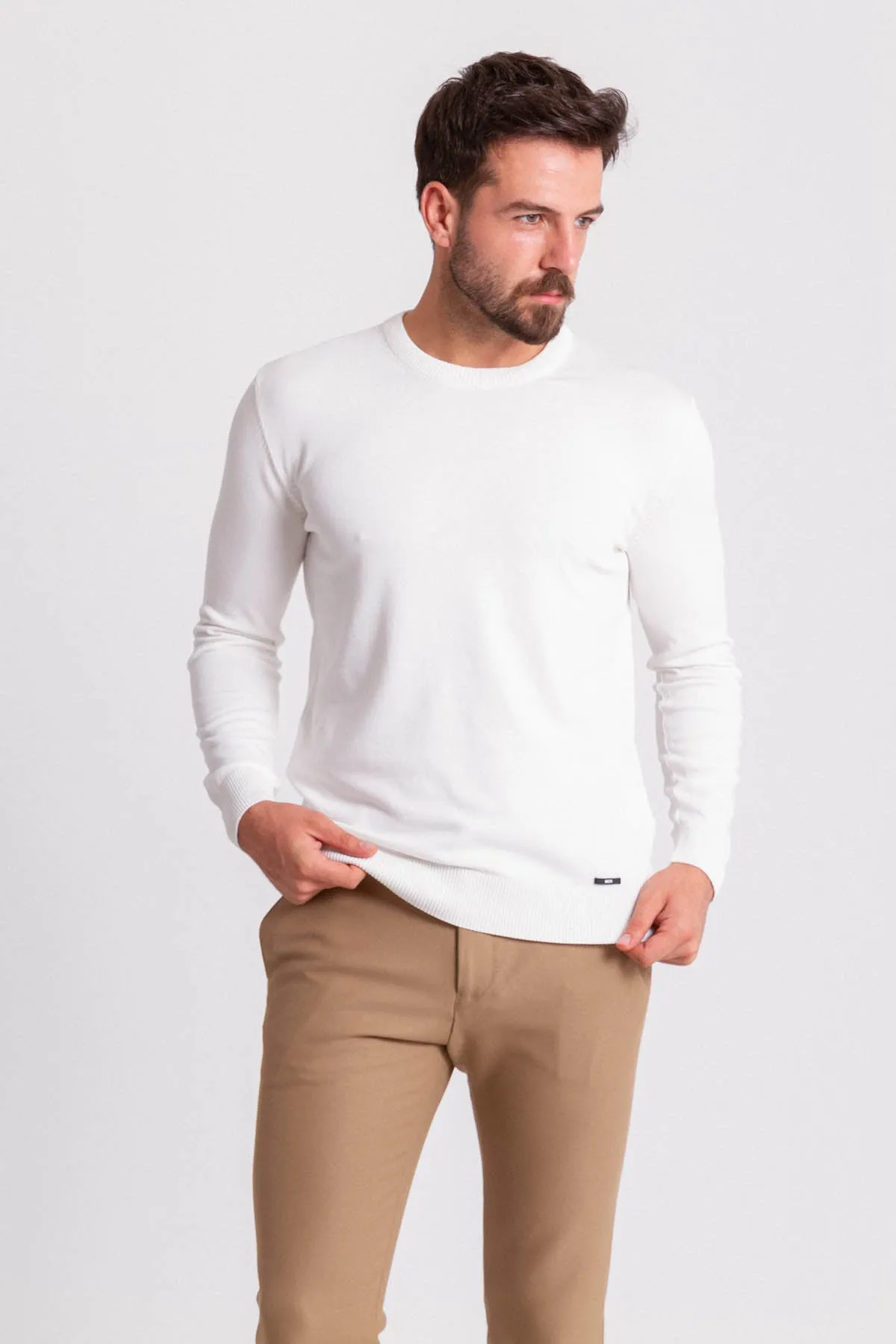 11355: Turtle neck: ECRU (White)