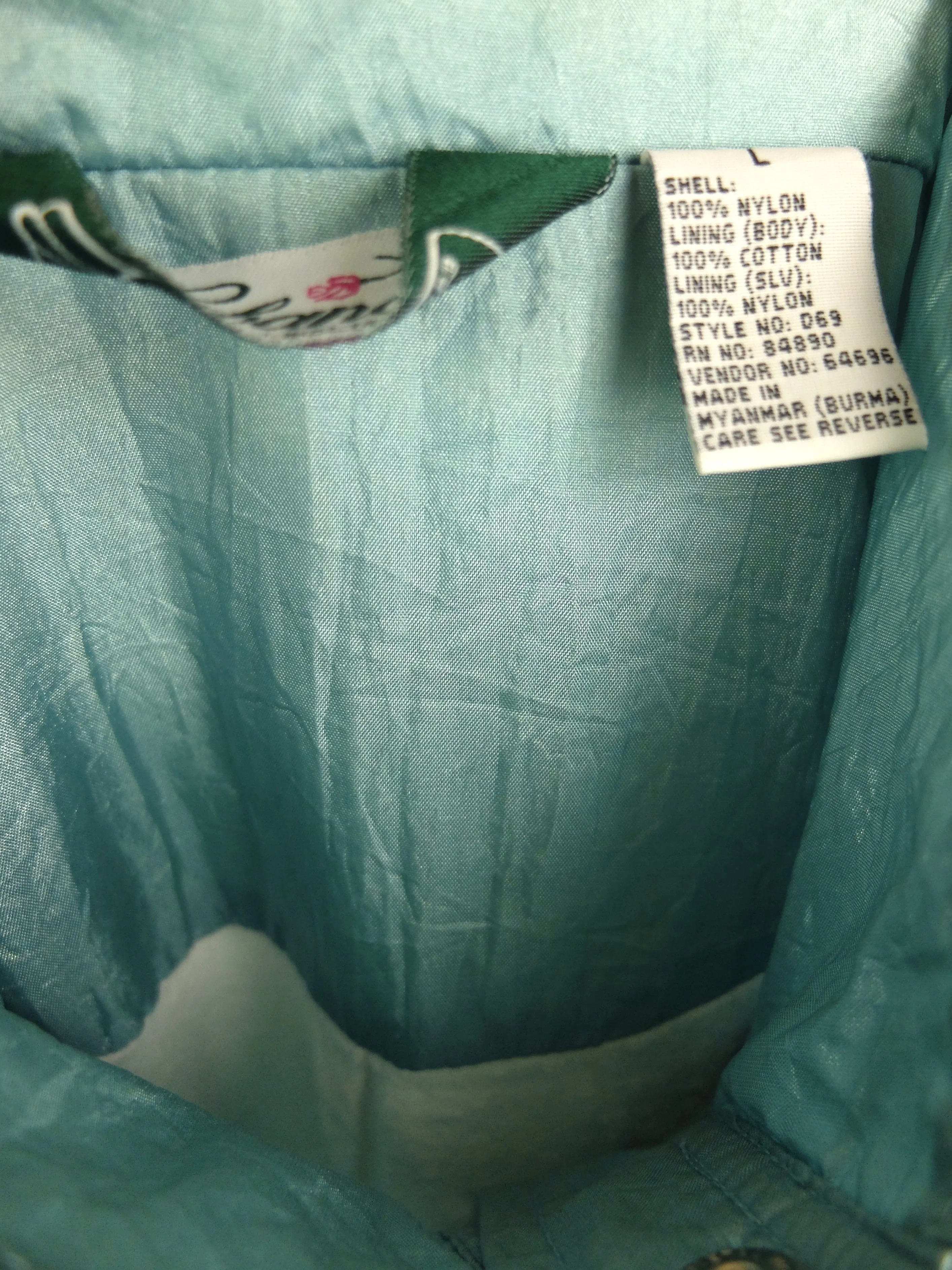 90s Athletic Light Blue Snap Down Windbreaker Jacket