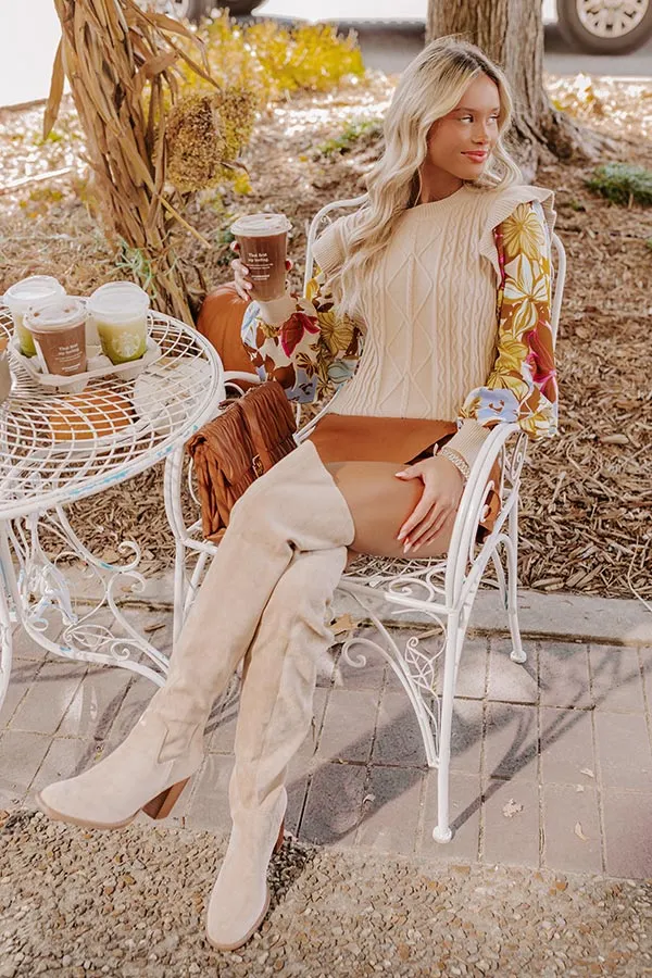 Afternoon Escape Knit Top in Iced Latte