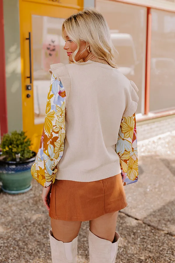 Afternoon Escape Knit Top in Iced Latte