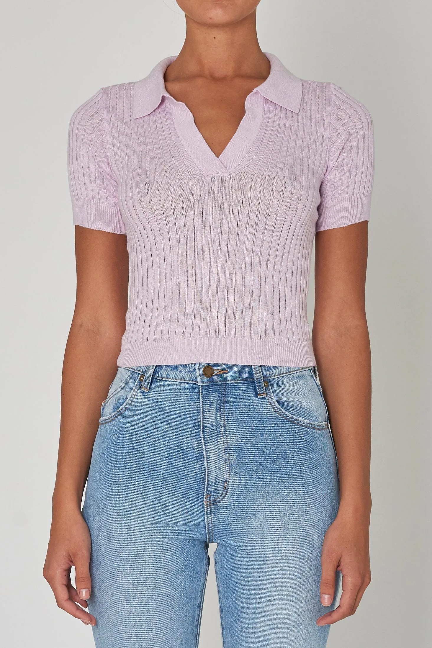 Amanda Knit Top - Lavender