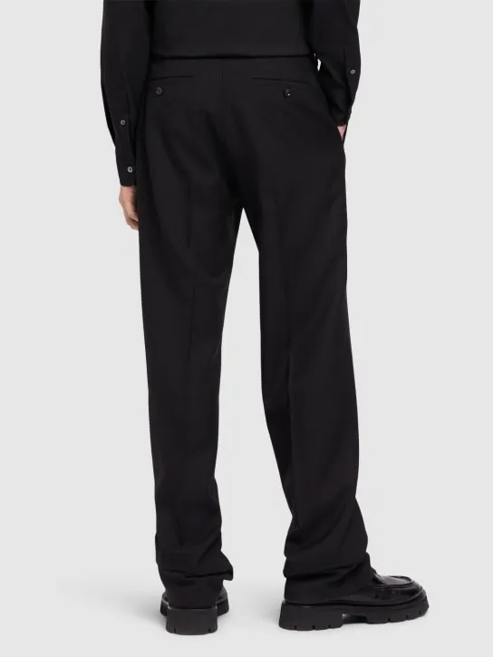 AMI Paris   Straight fit wool gabardine pants 