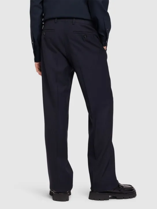 AMI Paris   Straight fit wool gabardine pants 