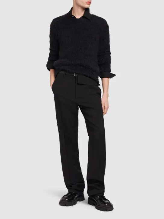 AMI Paris   Straight fit wool gabardine pants 