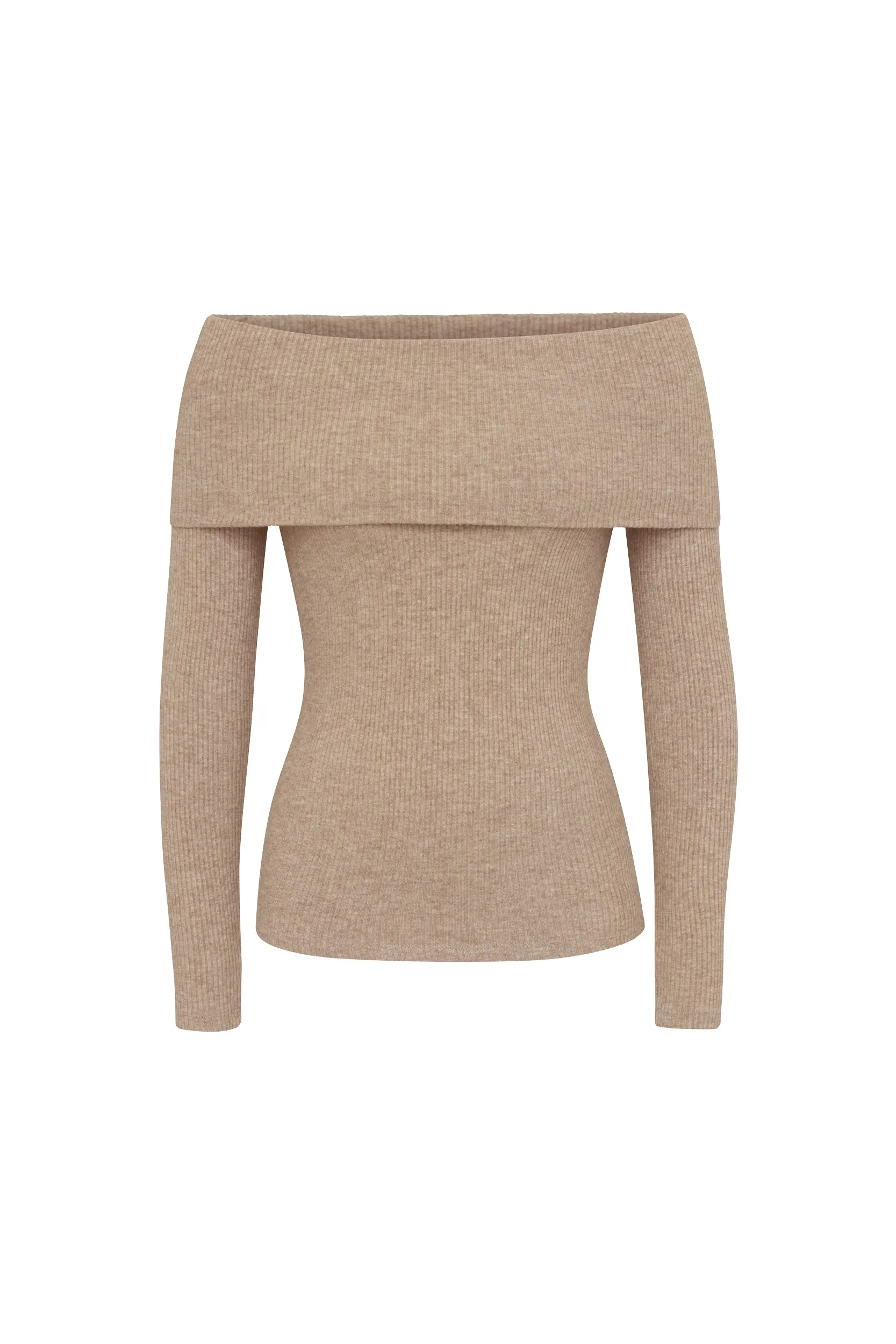 Amora Ribbed Knit Top - Praline