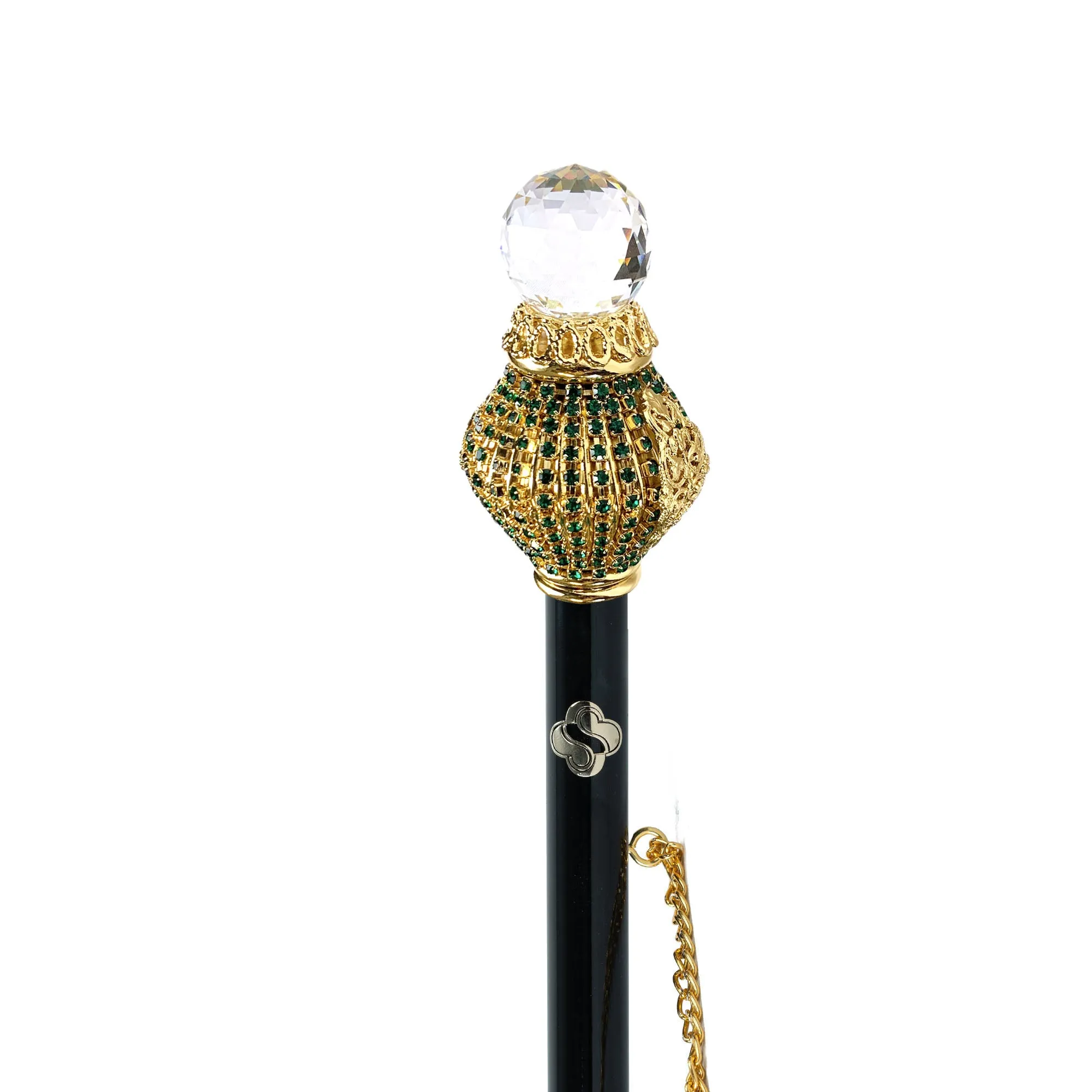 Artisanal Beauty: Luxury Shoehorn with Emerald Crystals