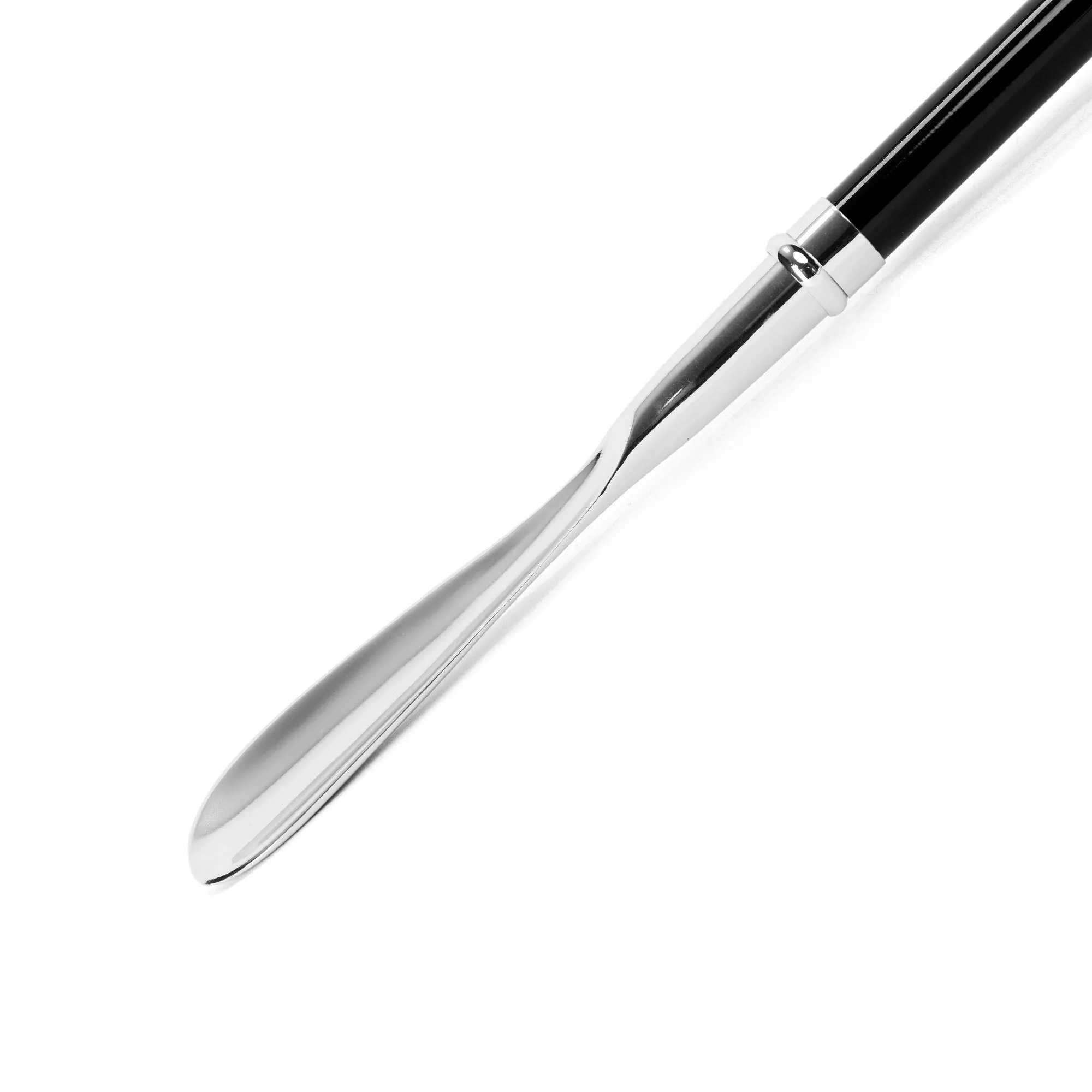 Artisanal shoehorn with black and red crystals