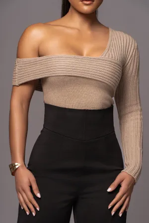 Beige Hadi Sweater Knit Top