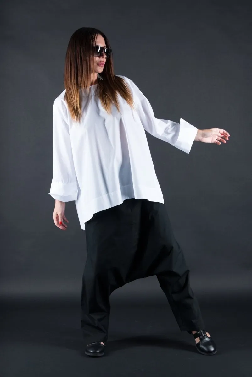 Black Cotton Loose Shirt SAMIRA
