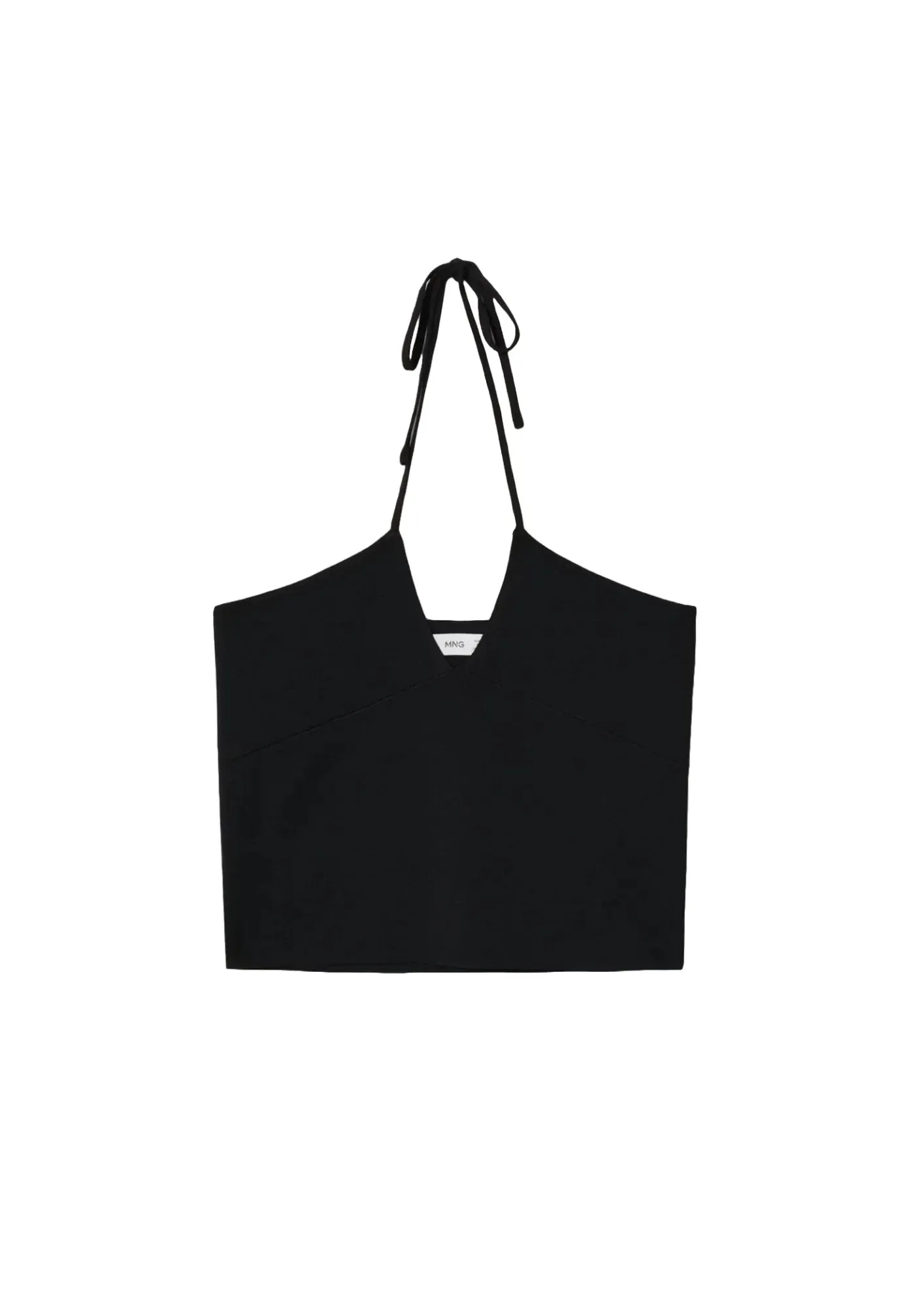 BLACK CROP KNIT TOP