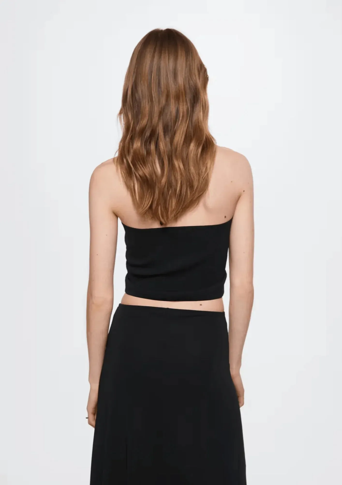 BLACK CROP KNIT TOP