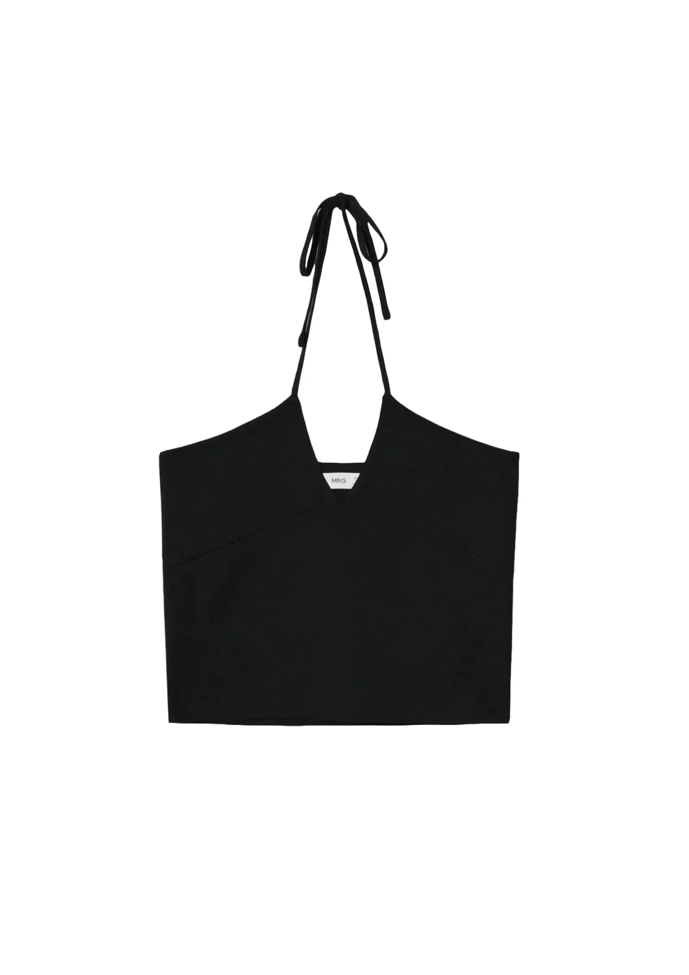 BLACK CROP KNIT TOP