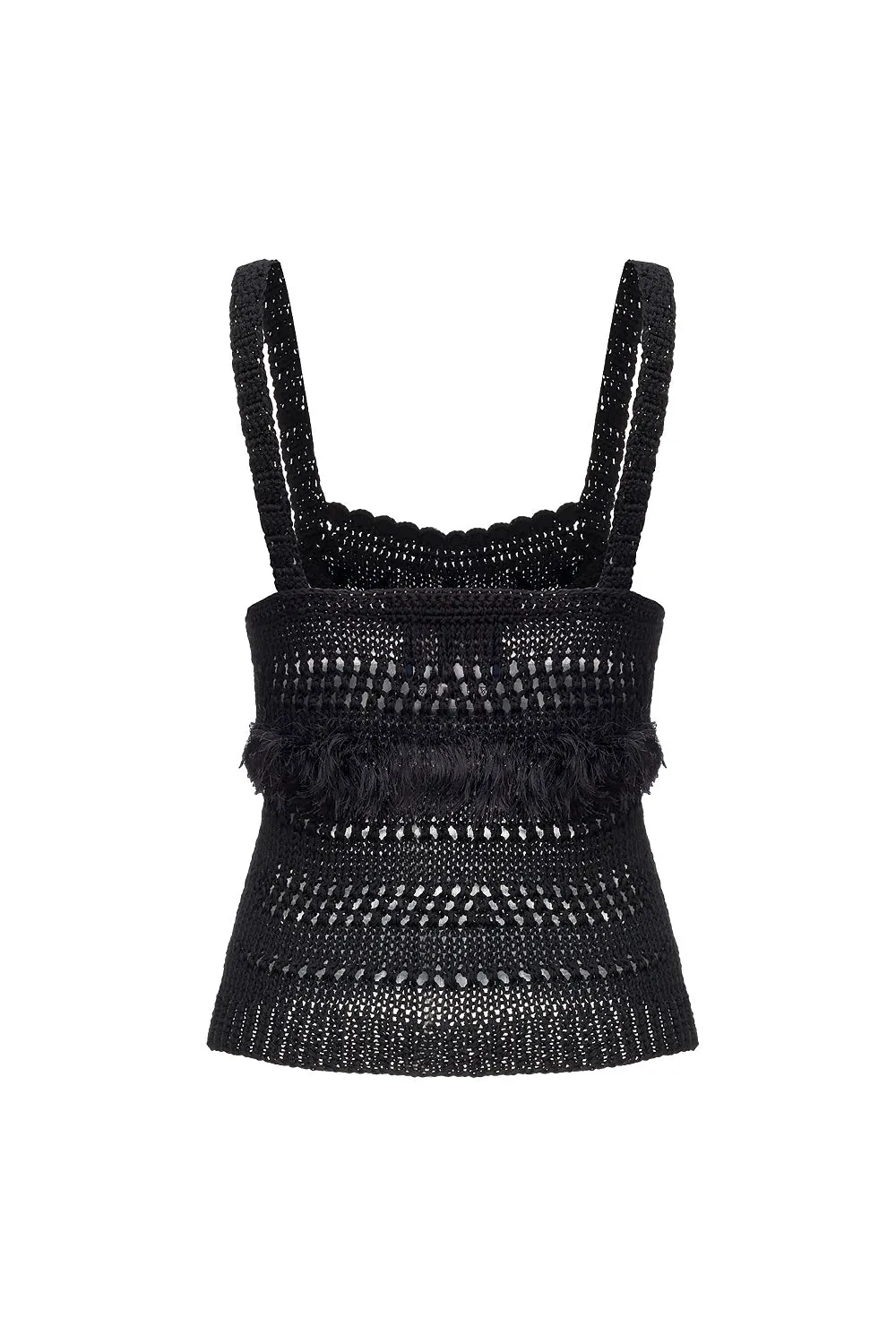 Black Handmade Knit Top