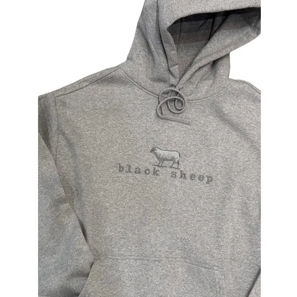 Black Sheep Embroidered OG Logo Heavy Weight Hooded Sweatshirt Athletic Heather