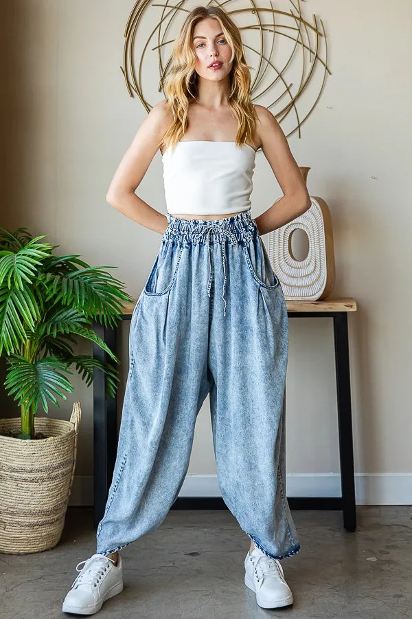 Blair Washed Tencel Baggy Jogger Pants