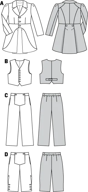 Burda 9528 Boys' Victorian Trousers and Tails Pattern