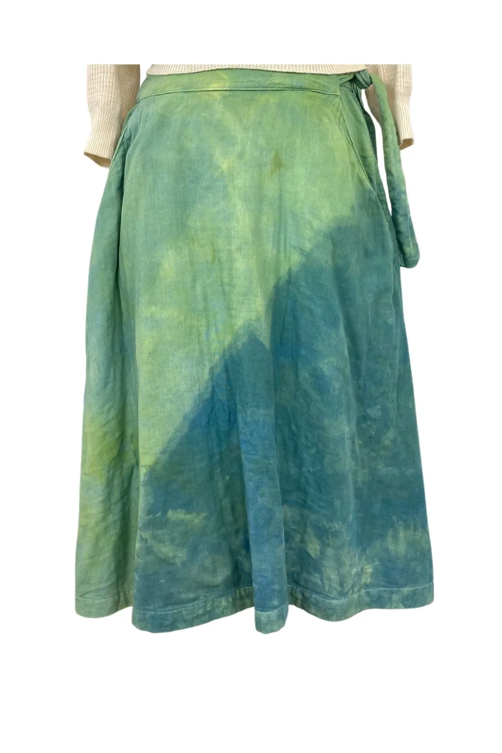 Carina Skirt in Green | Organic Cotton Double Gauze in XS Only
