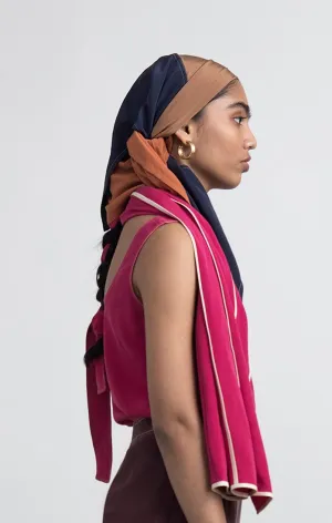 Colour-block Silk Scarf