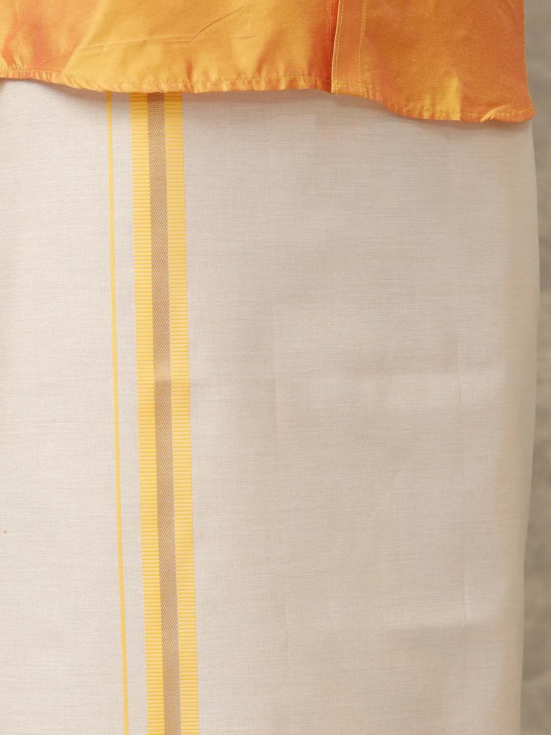 Couple Combo Shirt & Dhoti Set with Saree Yellow SS212