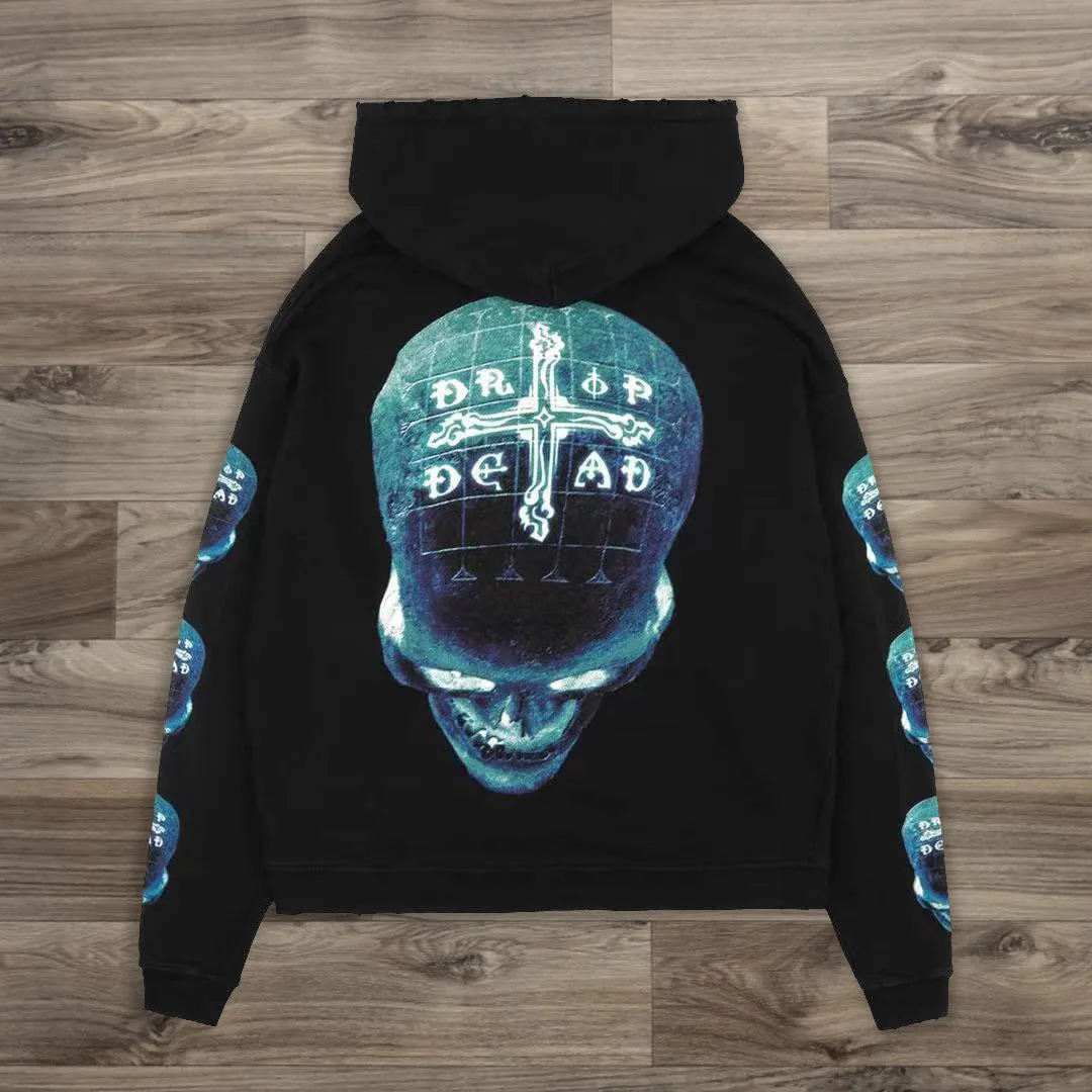 Cross skull casual street sports hoodie