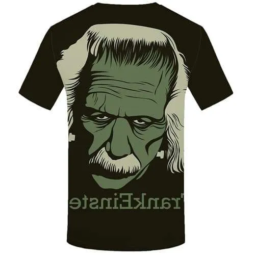 Einstein T-shirt Men Science T-shirts 3d Black Shirt Print Character T shirts Funny Gothic Tshirt Anime Short Sleeve T shirts