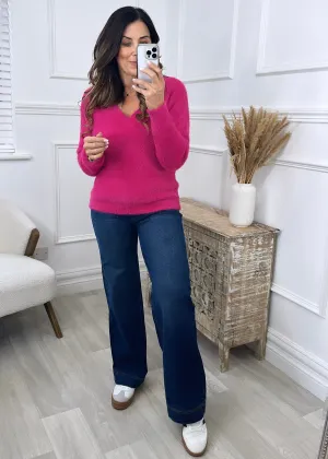 Felia Pink Berry Fluffy Jumper