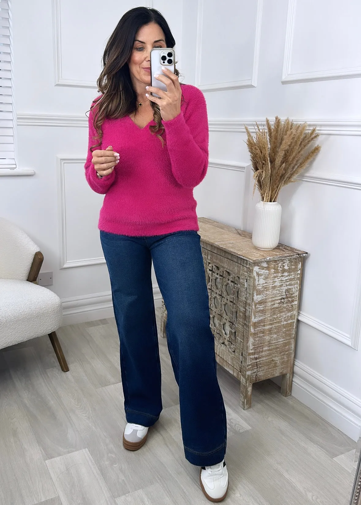 Felia Pink Berry Fluffy Jumper