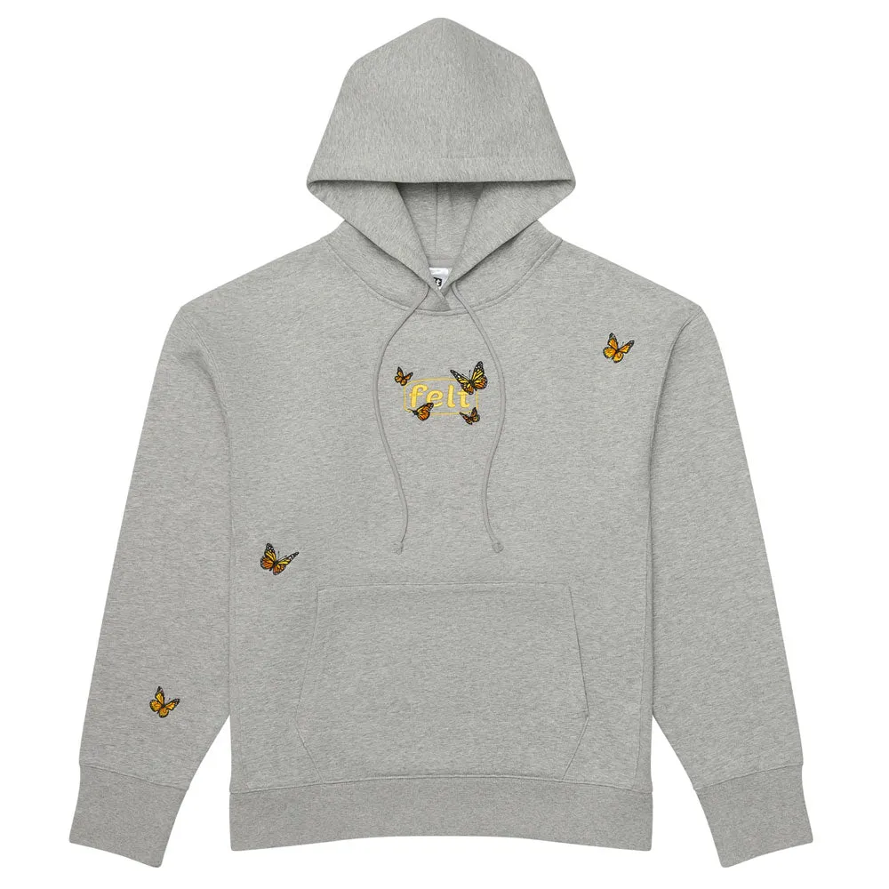 FELT BUTTERFLY EMBROIDERED SWEATSHIRT (Gray)