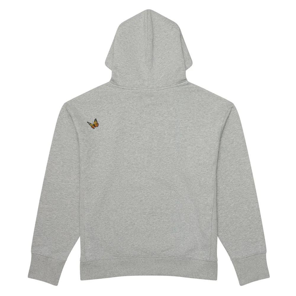 FELT BUTTERFLY EMBROIDERED SWEATSHIRT (Gray)