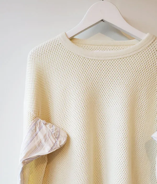 FUMIKA_UCHIDA/Striped Flannel Wool Mesh LONG-SLEEVE THERMAL(KINARI)