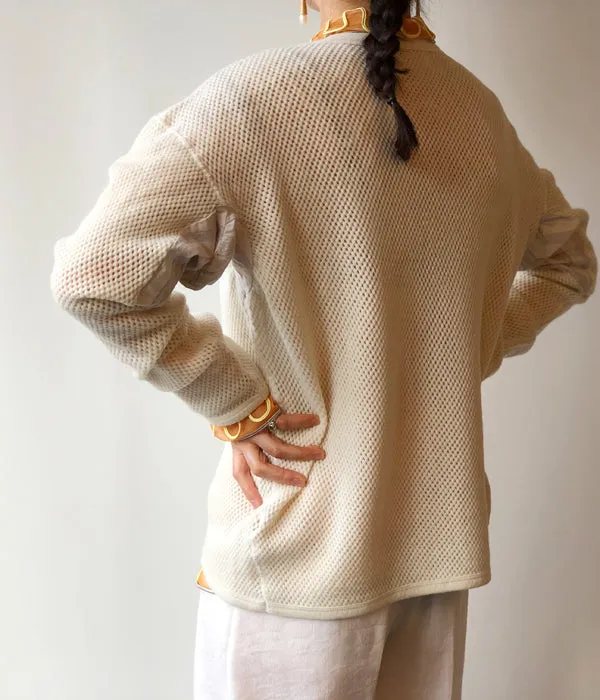 FUMIKA_UCHIDA/Striped Flannel Wool Mesh LONG-SLEEVE THERMAL(KINARI)