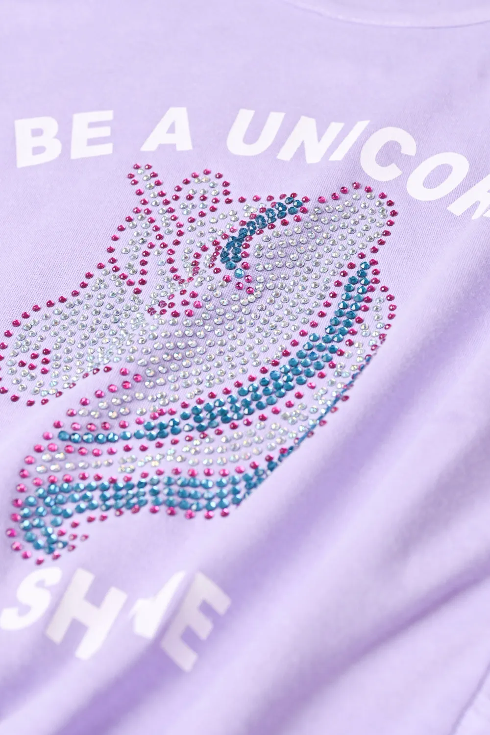 GIRLS EMBELLISHED UNICORN T SHIRT