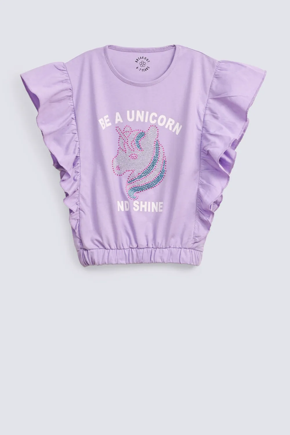 GIRLS EMBELLISHED UNICORN T SHIRT