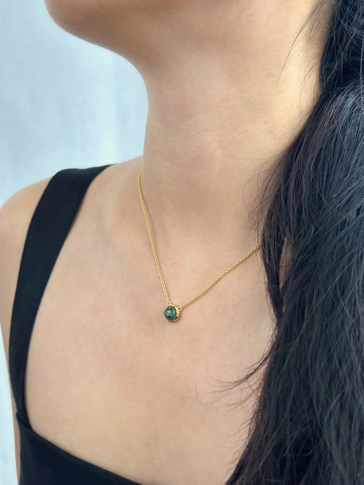 Gold Jade Necklace - Gaia