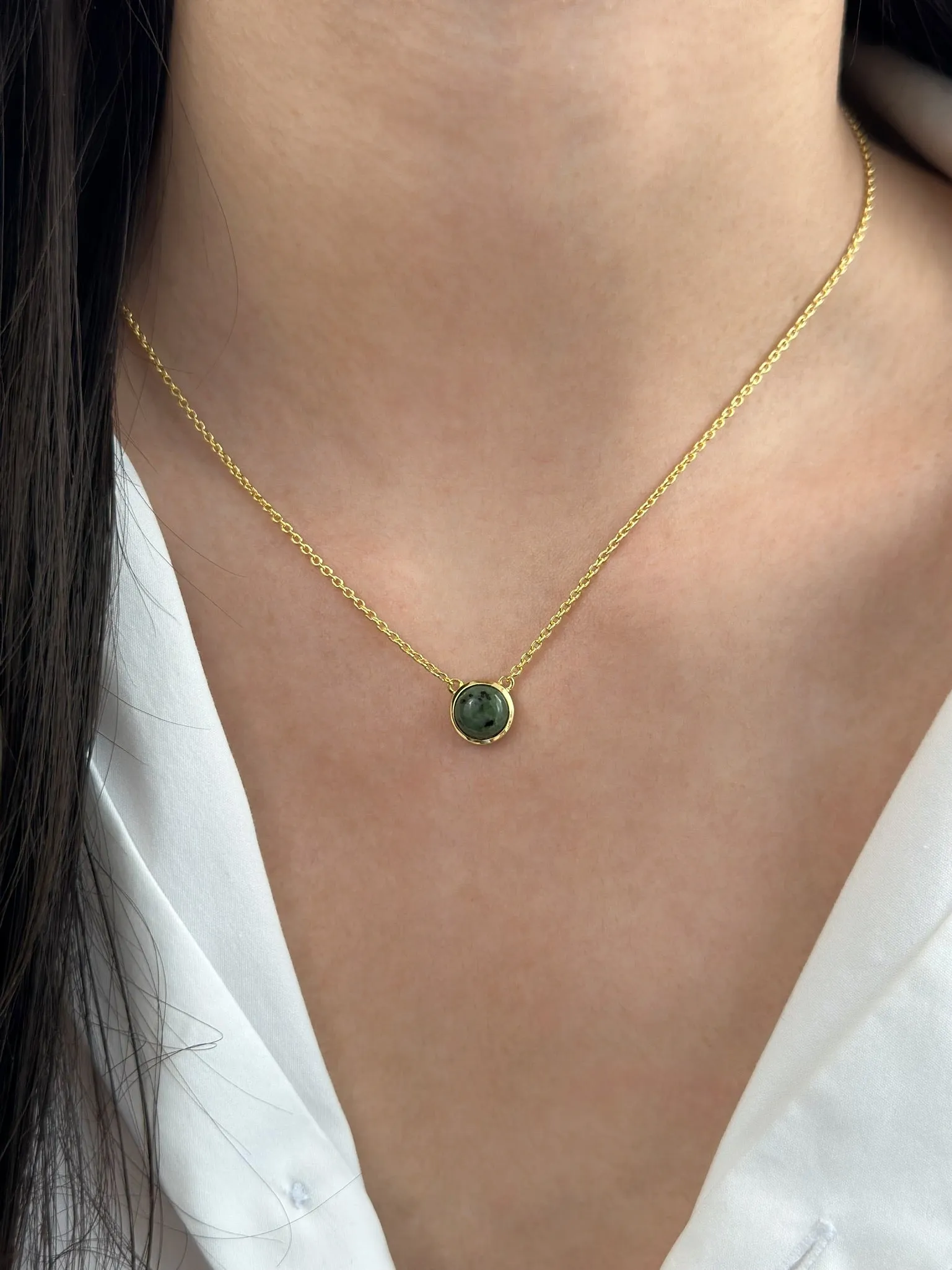 Gold Jade Necklace - Gaia