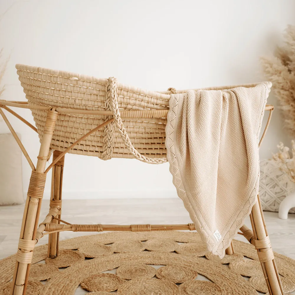 Heirloom Blanket | Scalloped Edge - Latte