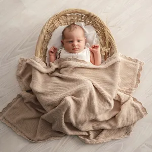 Heirloom Blanket | Scalloped Edge - Latte