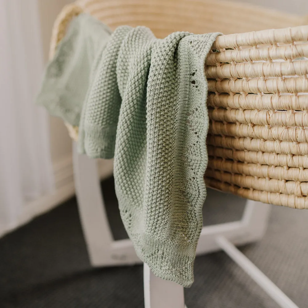 Heirloom Blanket | Scalloped Edge - Pistachio