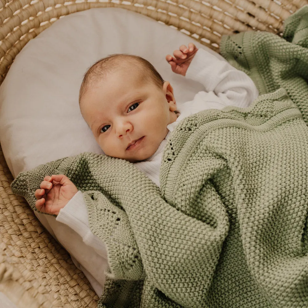 Heirloom Blanket | Scalloped Edge - Pistachio