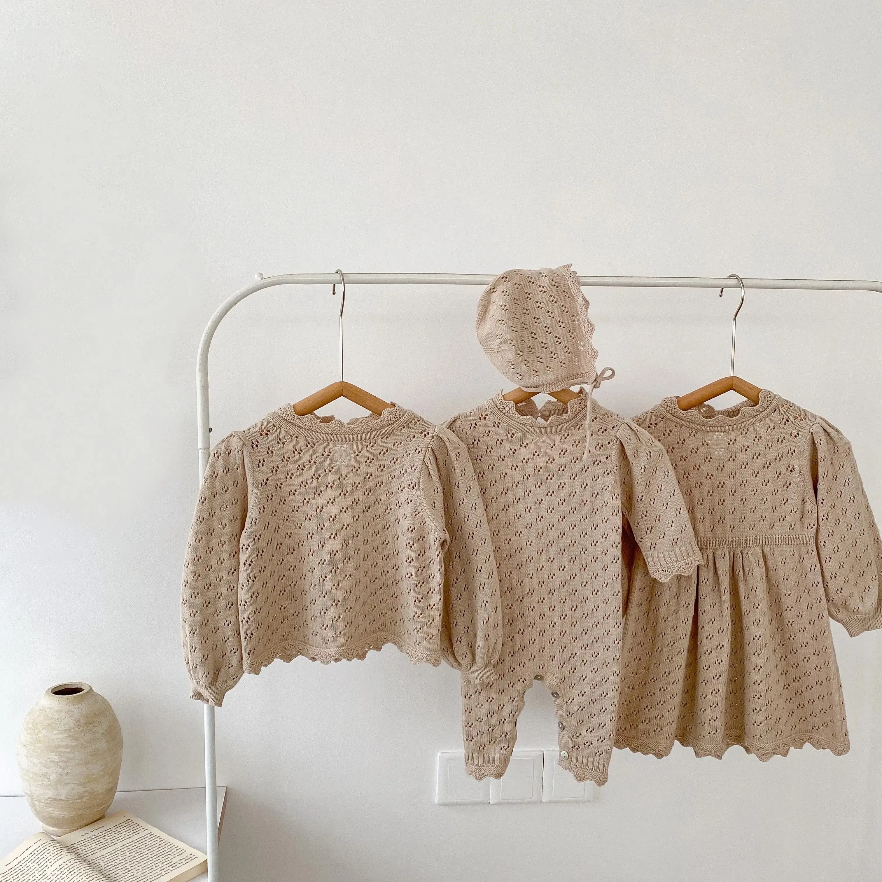 Hollow Out Knit Top - OAT