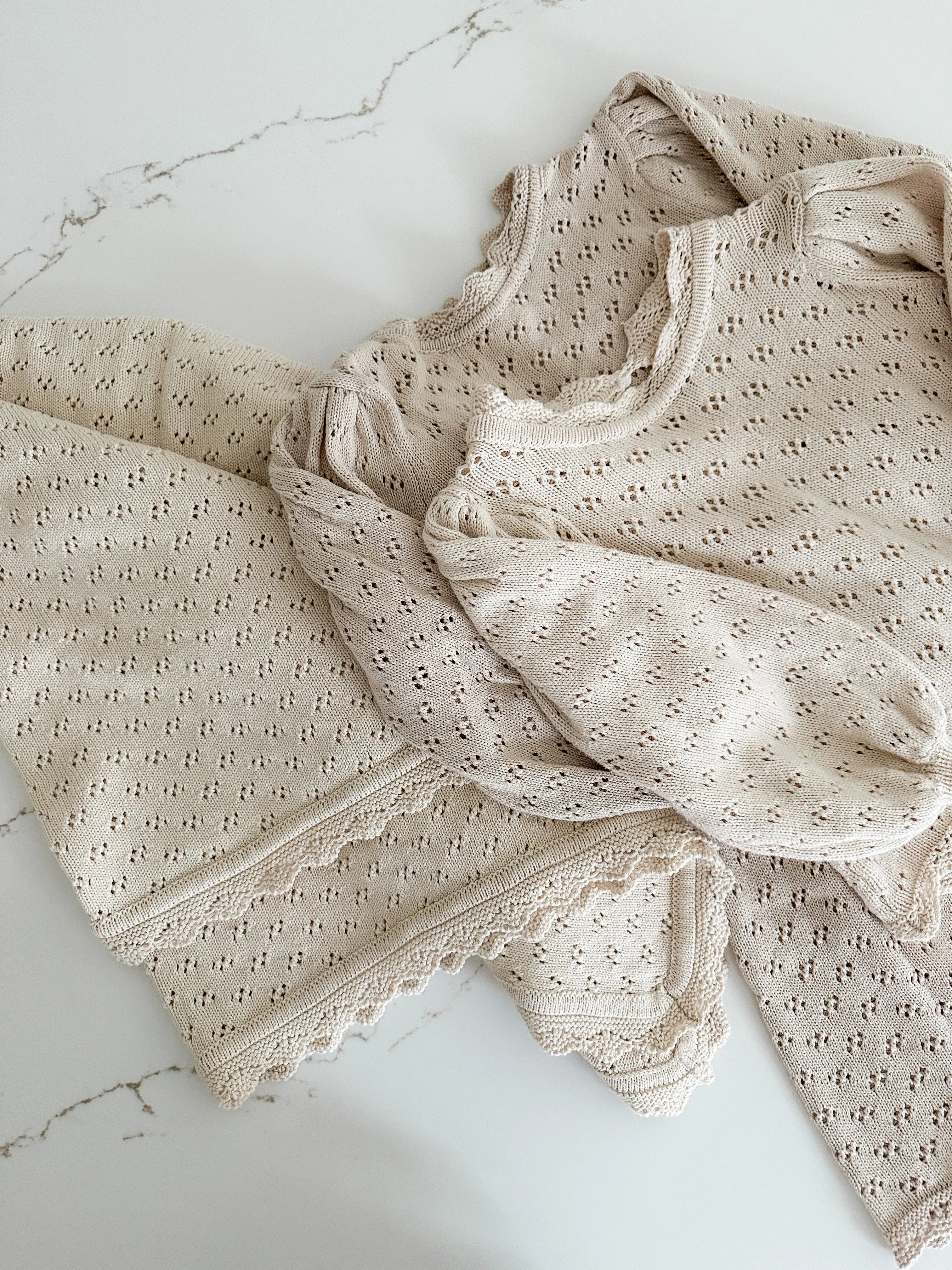 Hollow Out Knit Top - OAT