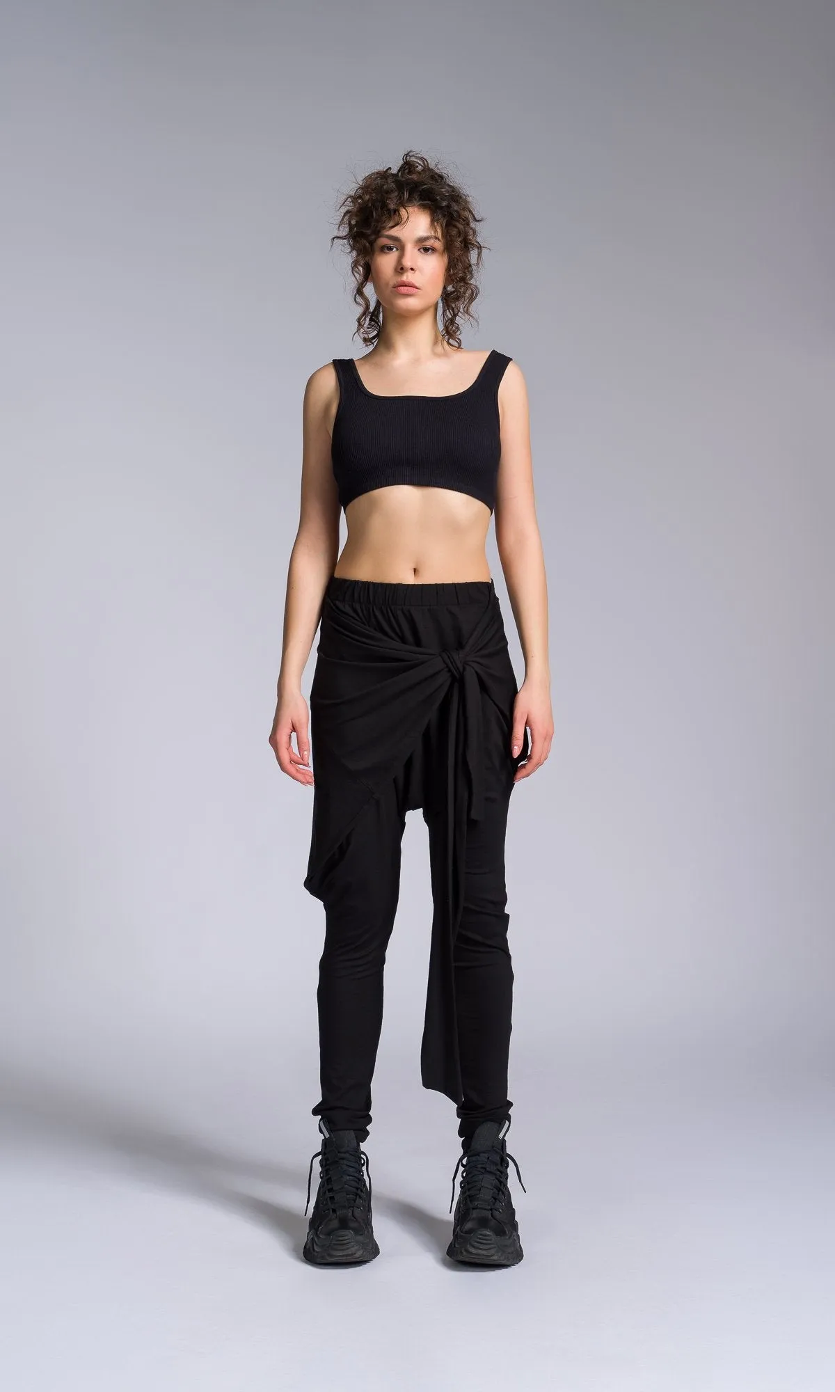Jersey Wrap Pants with Slim Leg