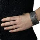 Julie - small lace cuff bracelet in oxidized silver