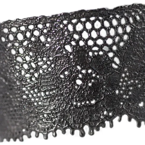 Julie - small lace cuff bracelet in oxidized silver