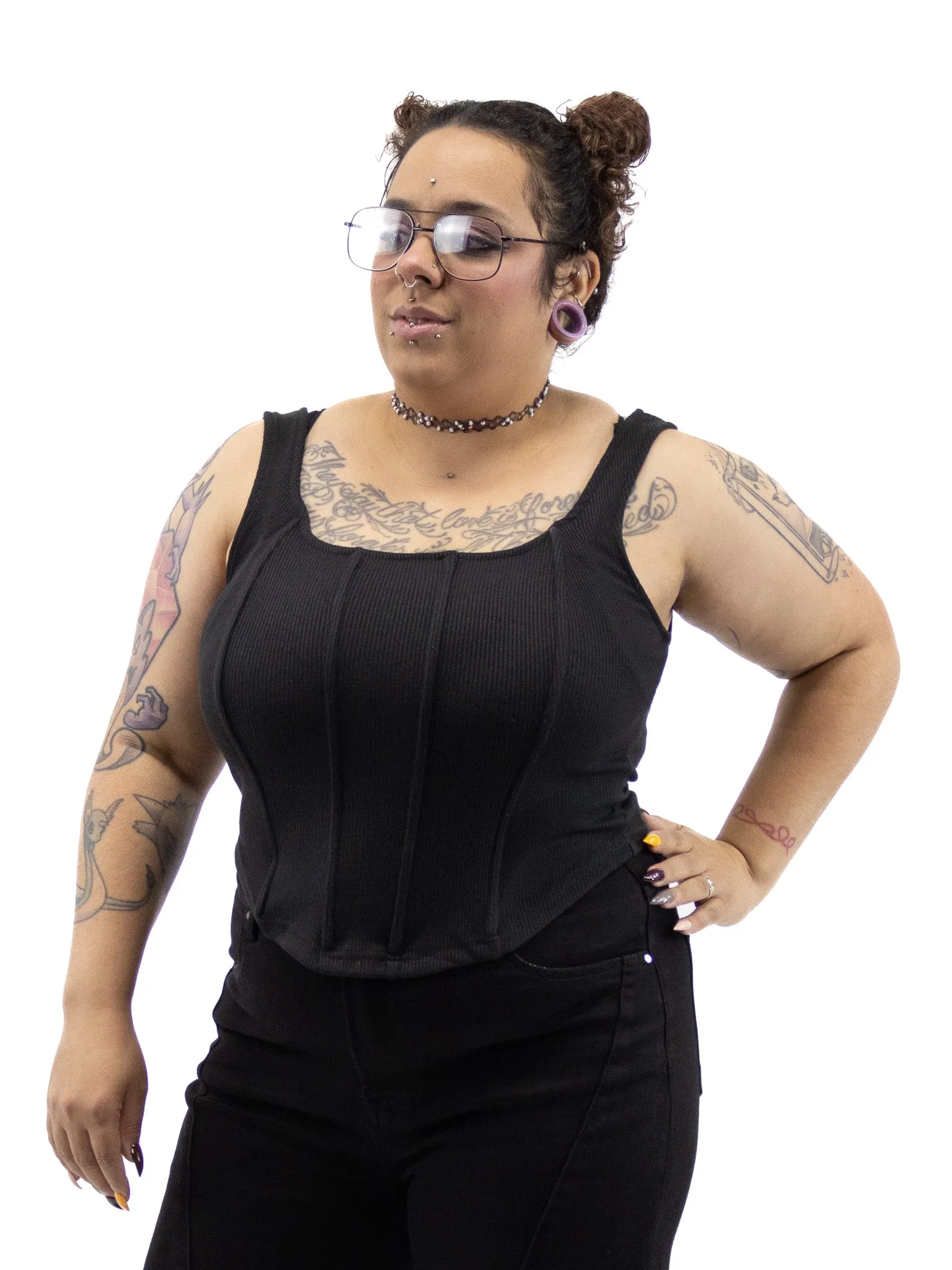Kelly Rib Knit Corset Top