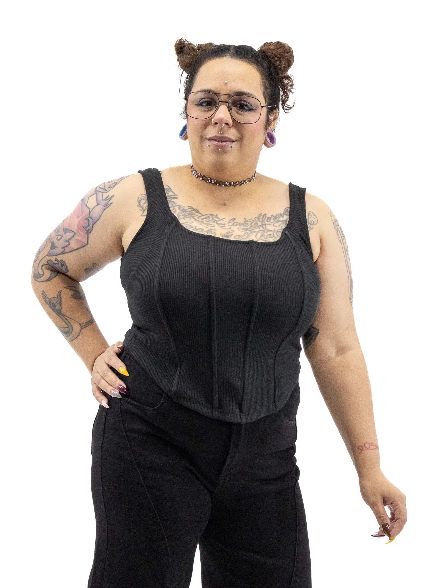 Kelly Rib Knit Corset Top