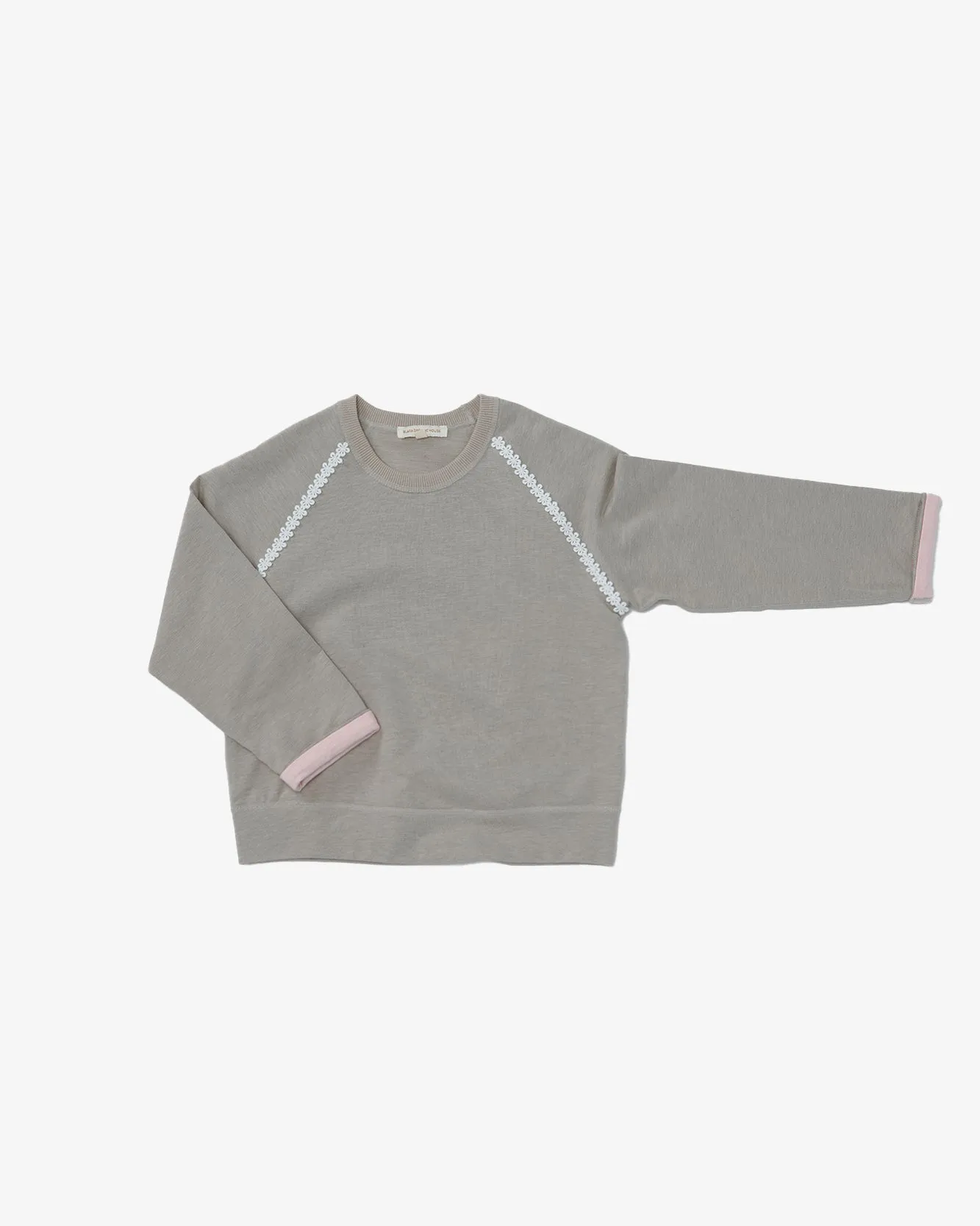 Lace Trim Raglan Sweater